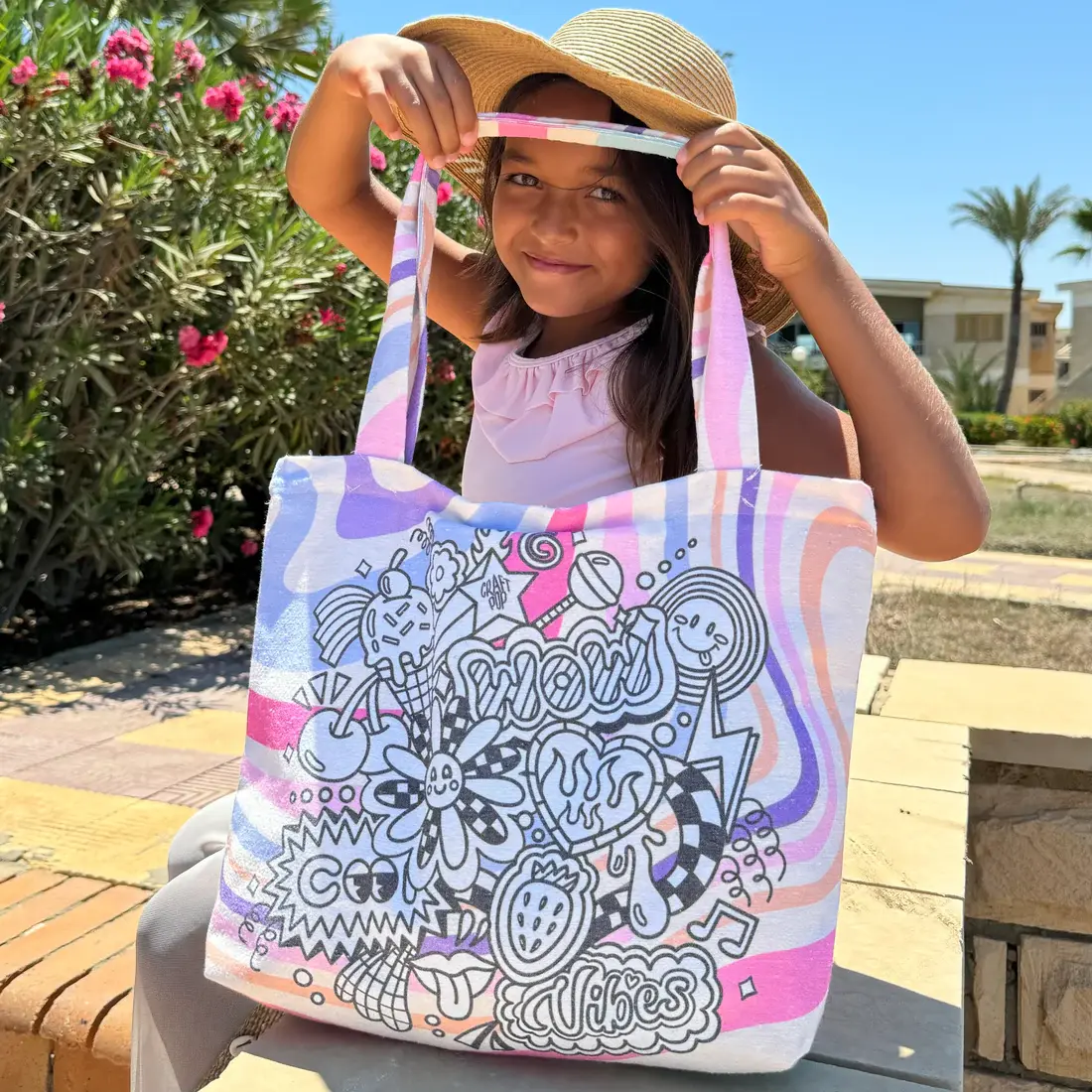 Colouring Tote Bag-Retro Vibes Arts & Crafts