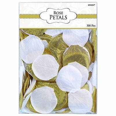  Rose Fabric Petal - Gold/White