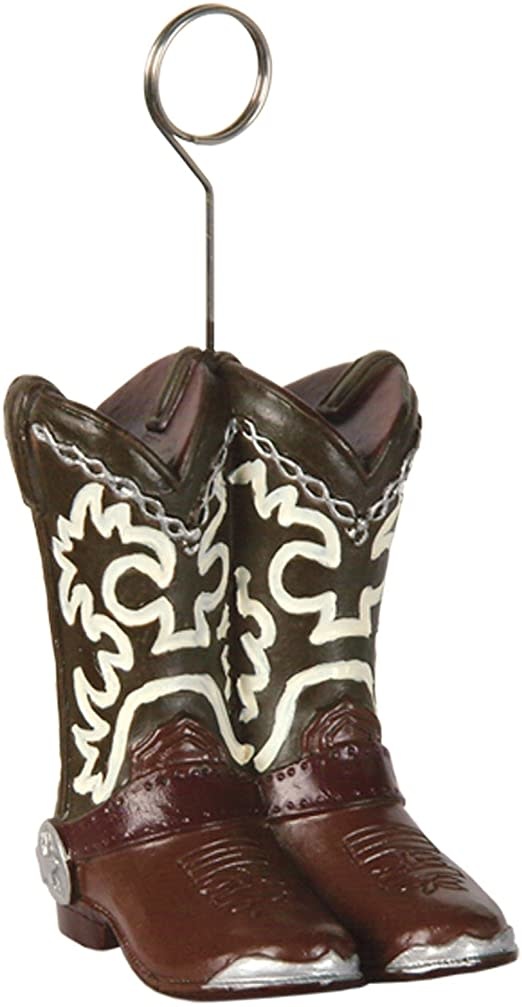 Cowboy Boot Photo & Balloon Holder (6x4x7) cm Barn & Western
