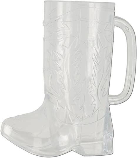 Cowboy Plastic Boot Glass (12x6x16) cm W/ 3 Cowboy Plastic Boot shot glass (5x2.5x6) cm Barn & Western