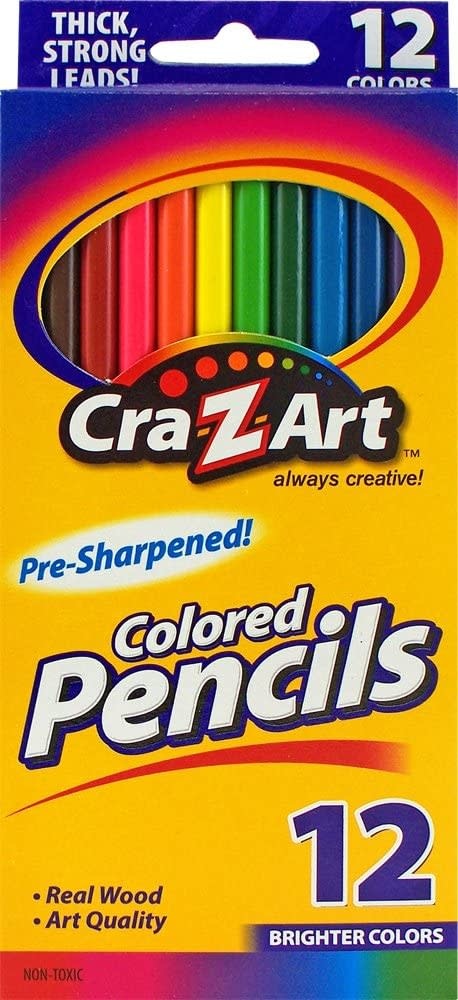 CraZart 12 x Coloured Pencils Arts & Crafts