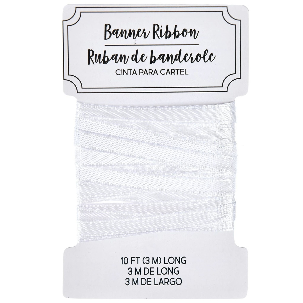 Create Your Own Banner- Ribbon White