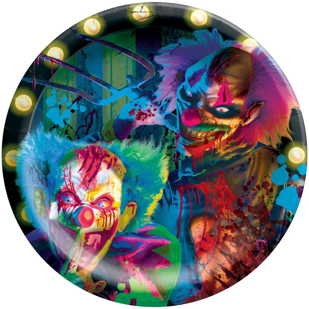 Creepy Carnival Blacklight 10" Round Plates