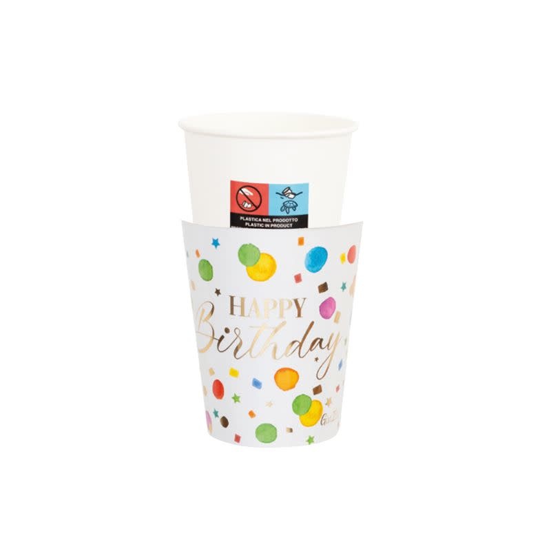 Cups & Wrapper 8/pk-Happy Birthday
