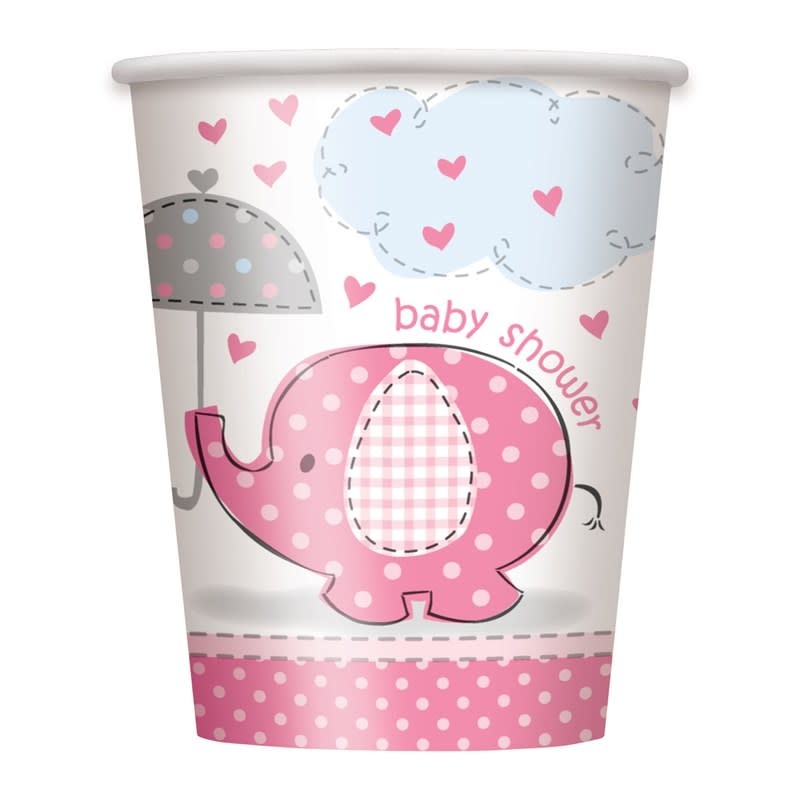 Cups (9 oz) - Umbrellaphants Pink