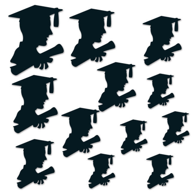 Cutouts Boy Graduate Silhouettes 12/Pk Graduation