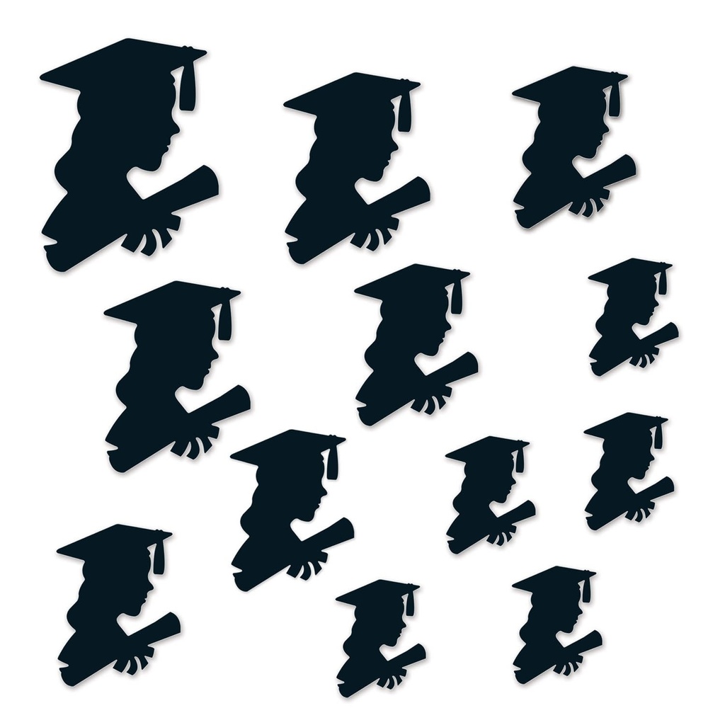 Cutouts Girl Graduate Silhouettes 12/Pk Graduation
