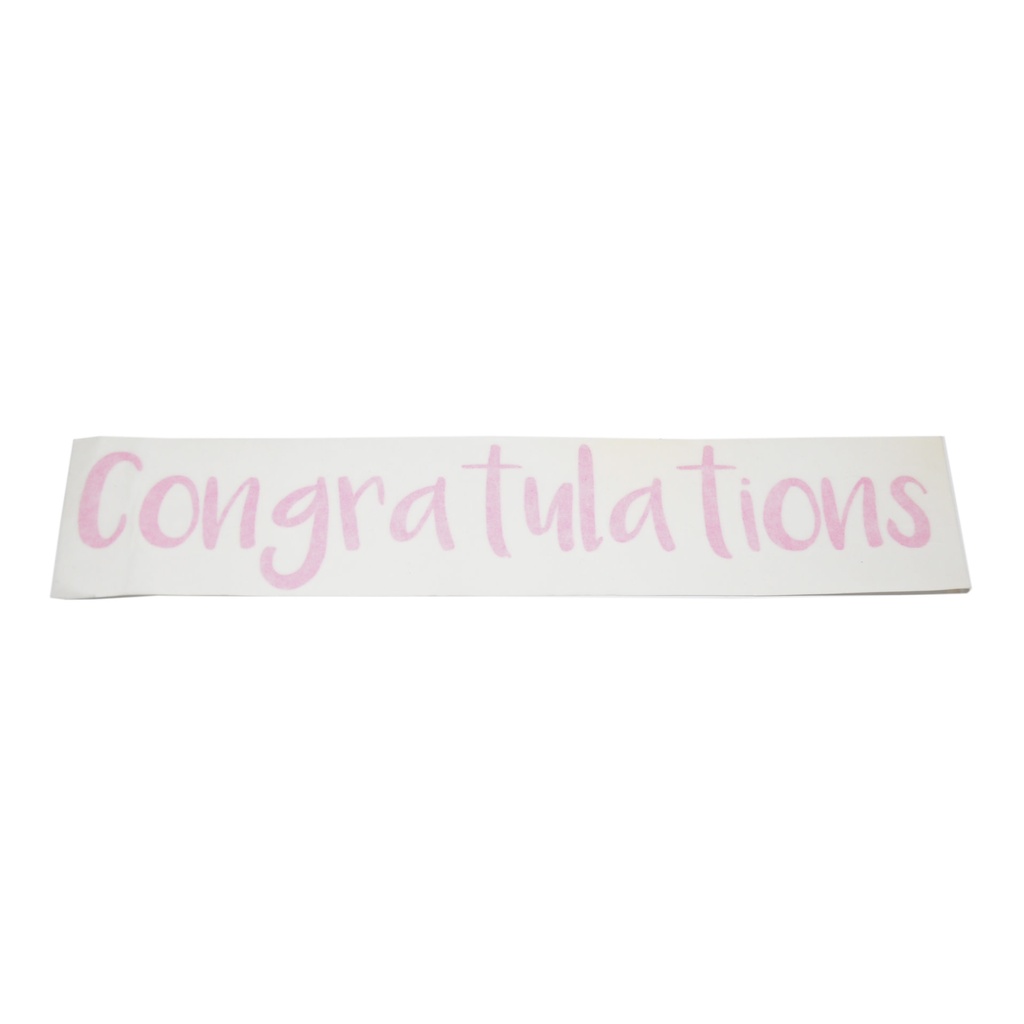Decal - Congratulations Pink