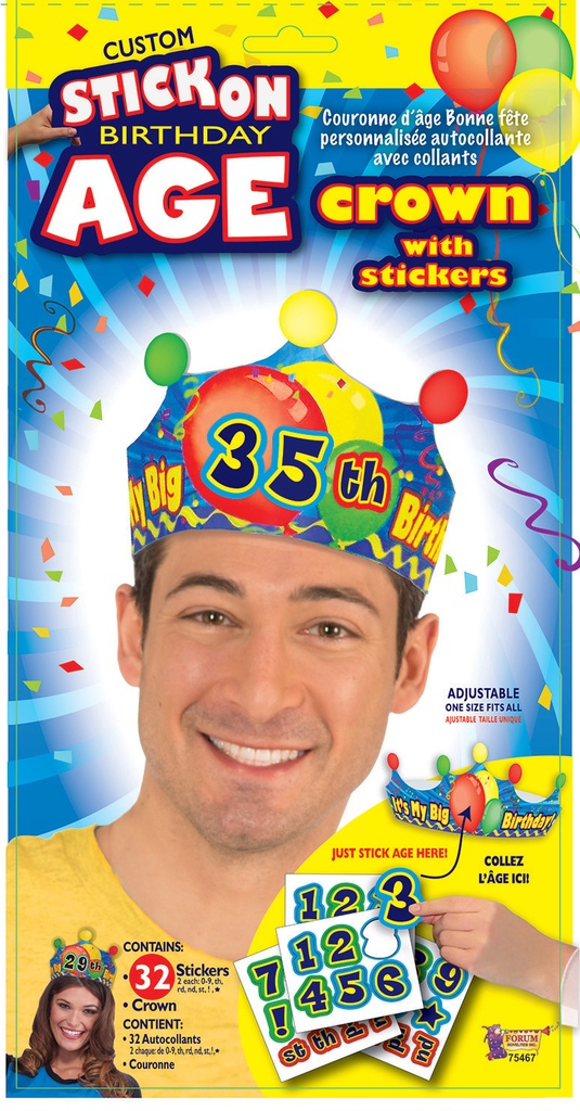 Decorating Kit - Stick On Bday Crown