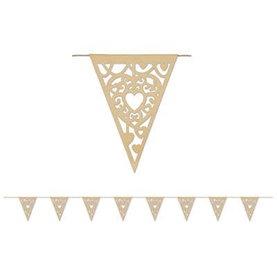 Die-Cut Kraft Paper Heart Pennant Banner