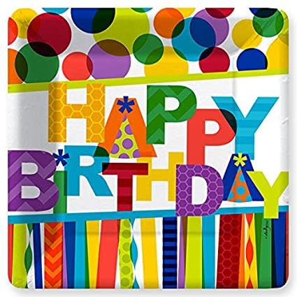 Dinner Plate - Happy Bday Hooray