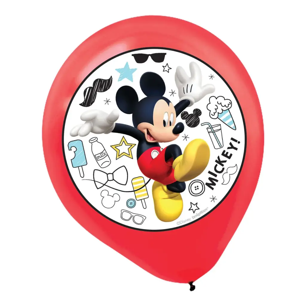 Disney Mickey on the Go Color Printed 12 Inch Latex Balloons 5/pk