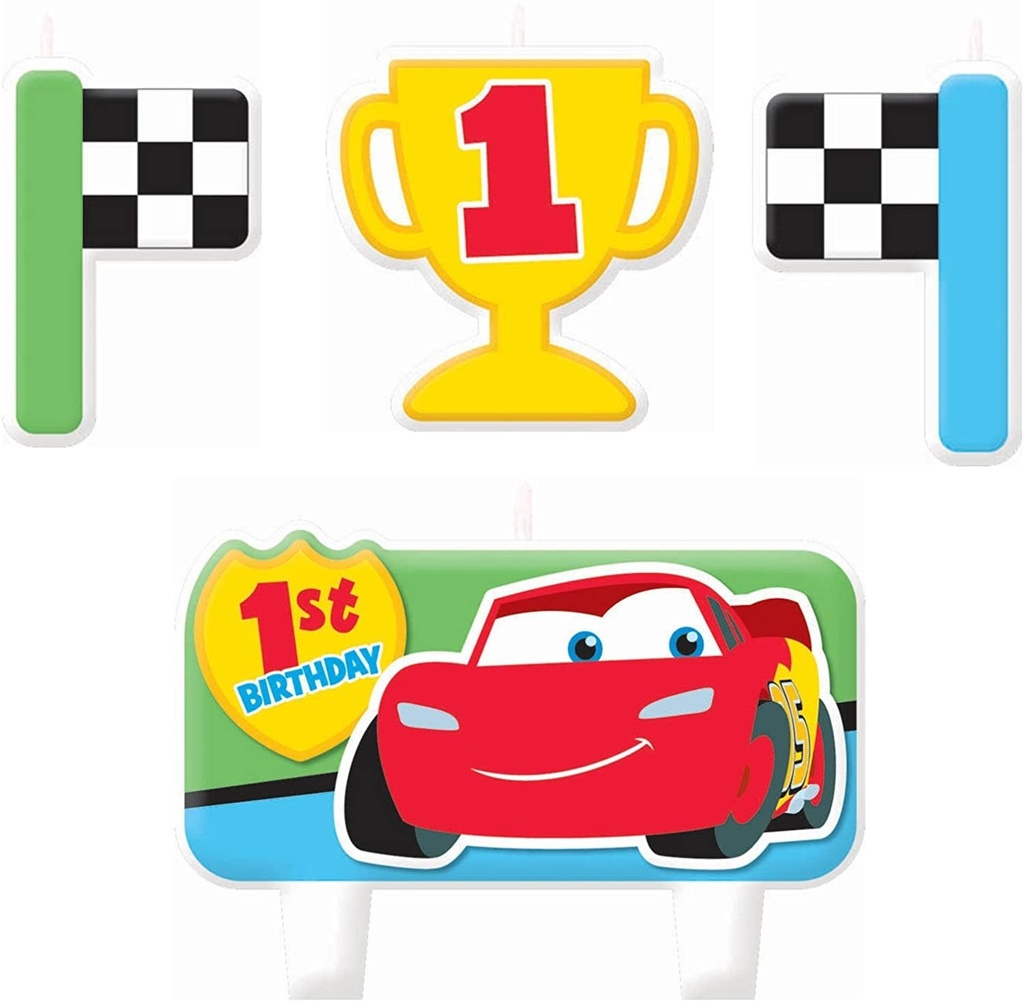 Disney Cars 1st Birthday Molded Cake Candle Set