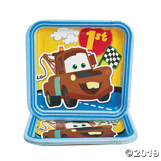 Disney Cars 1st Birthday-7 Inch Plates