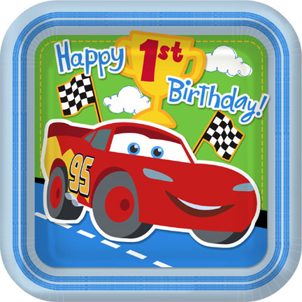Disney Cars 1st Birthday-9 Inch Plates