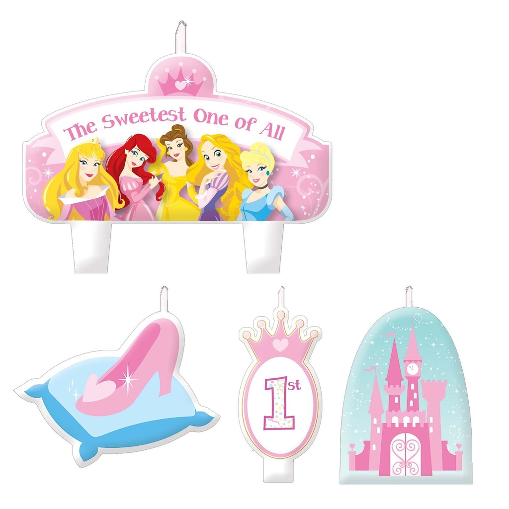 Disney Princess 1st Birthday Molded Cake Candle Set