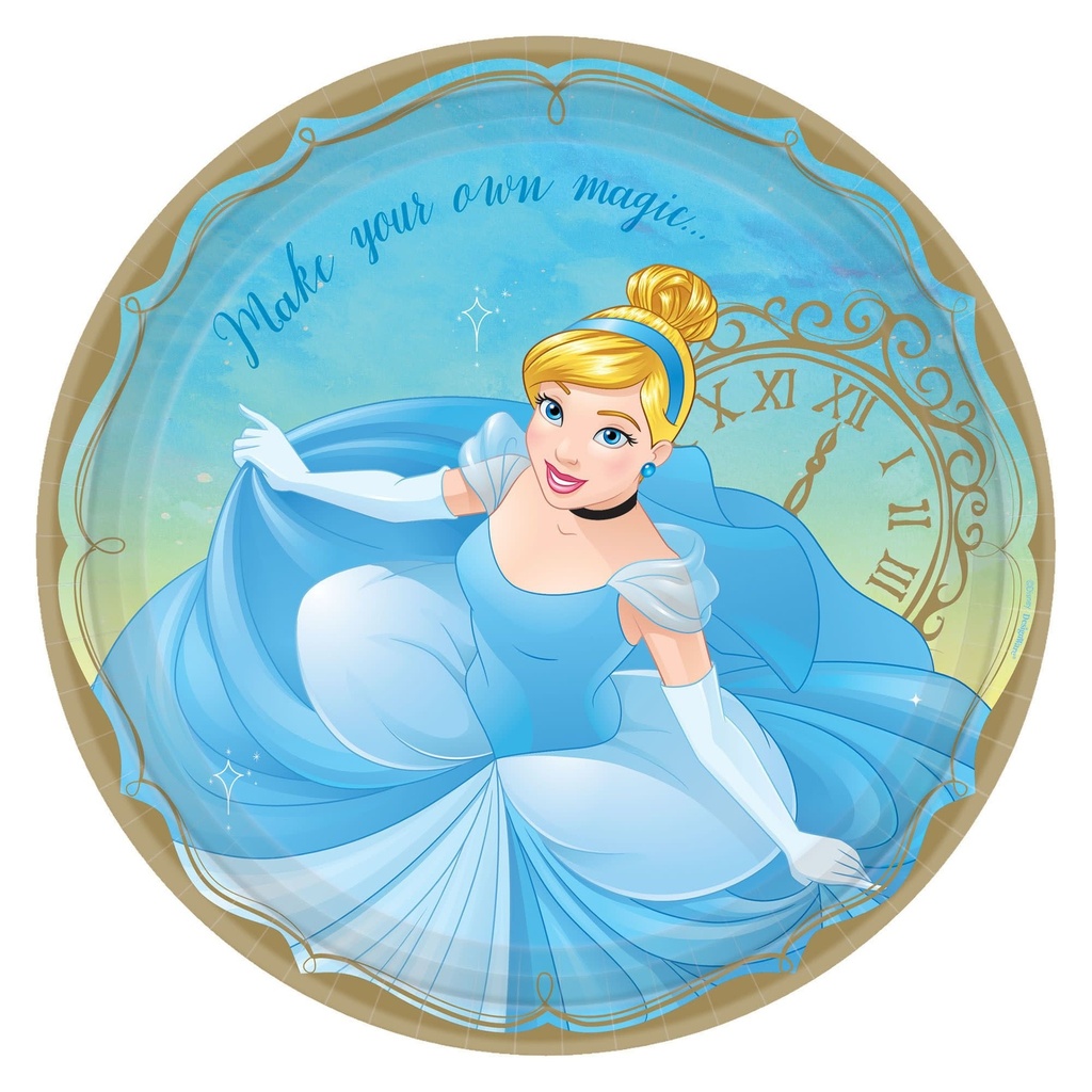 Disney Princess Round Plates, 9 Inch - Cinderella
