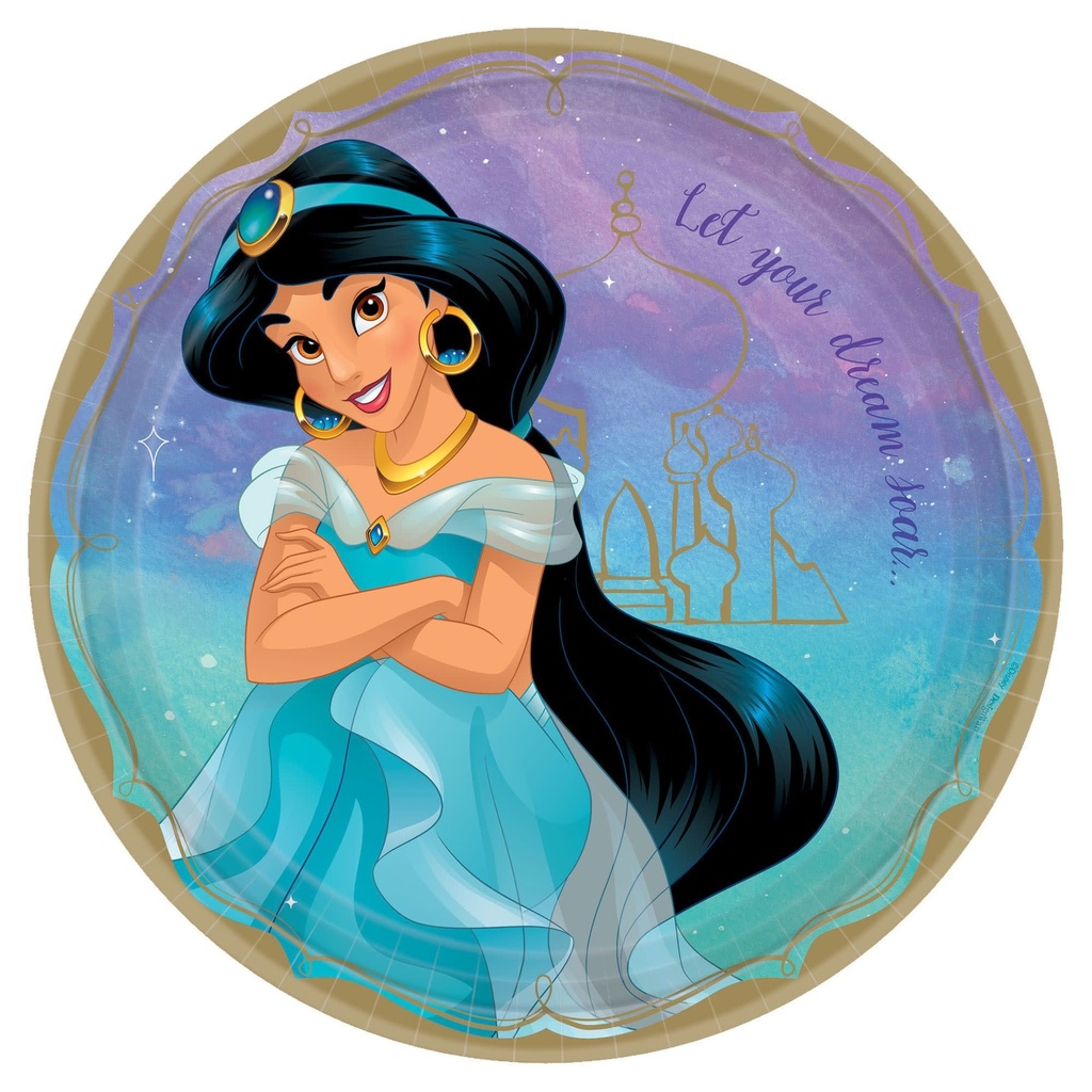 Disney Princess Round Plates, 9 Inch - Jasmine