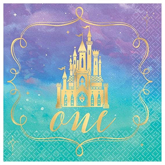 Disney Princess Toddler Beverage Napkins 1st Birthday - Hot Stamped