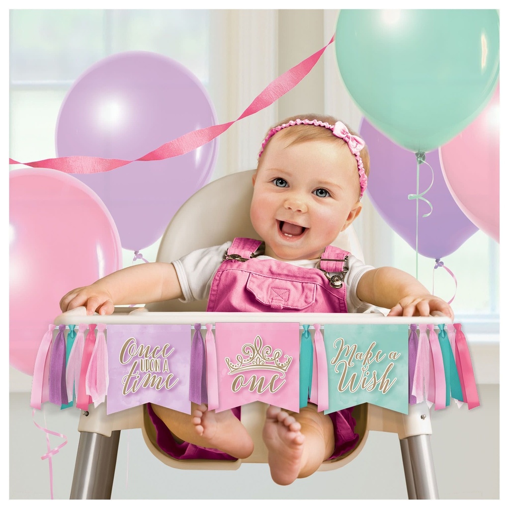 طقم تزيين كرسي الطعام العالي "ديزني برينسس تودلر" الفاخر - احتفال عيد الميلاد الأول