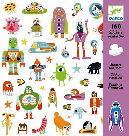 Djeco Stickers-Oxo Planet Stickers & Tattoos