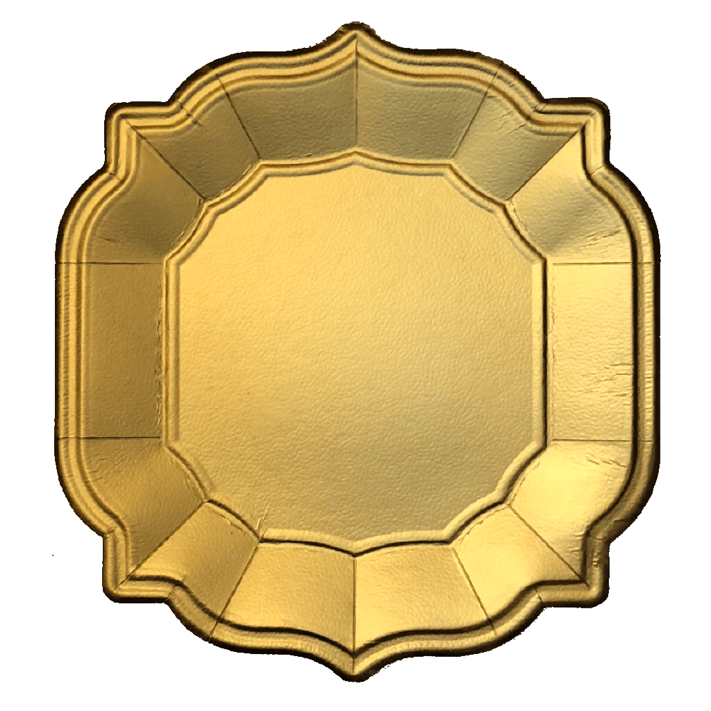 صحون تقديم كرتونية مقوسة مطفية ٤ قطع ومفارش طاولة