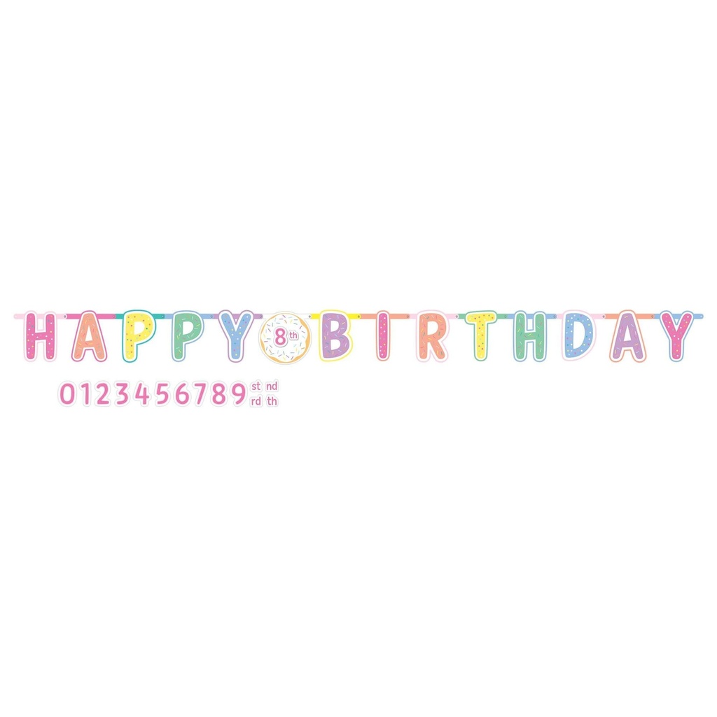 Donut Party Jumbo Add-An-Age Letter Banner