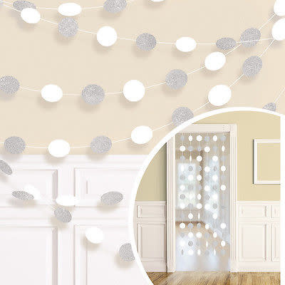 Dot Garlands - Frosty Silver Glitter