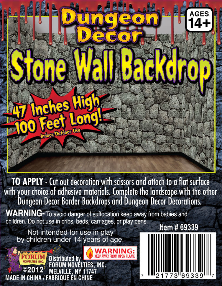 Dungeon Decor-Stone Wall Backdrop 47InX100ft