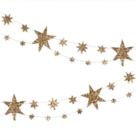 Eco Glitter Stars Garland
