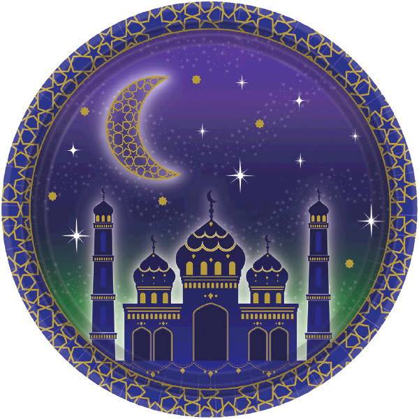 أطباق بنمط عيد مبارك قياس ٧ إنش