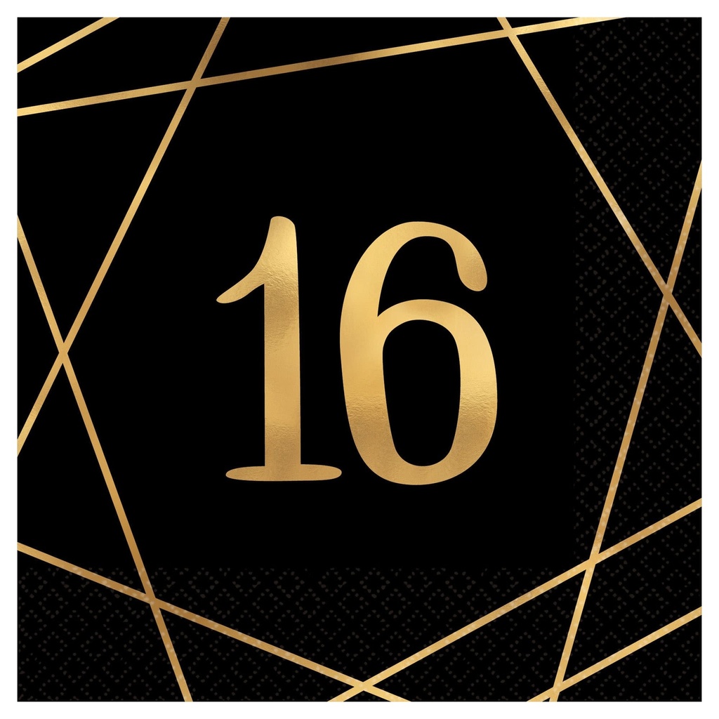 Elegant Sixteen Beverage Napkins - Hot Stamped