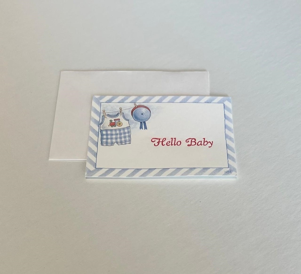 Enclosure Card Baby Boy-Hello Baby
