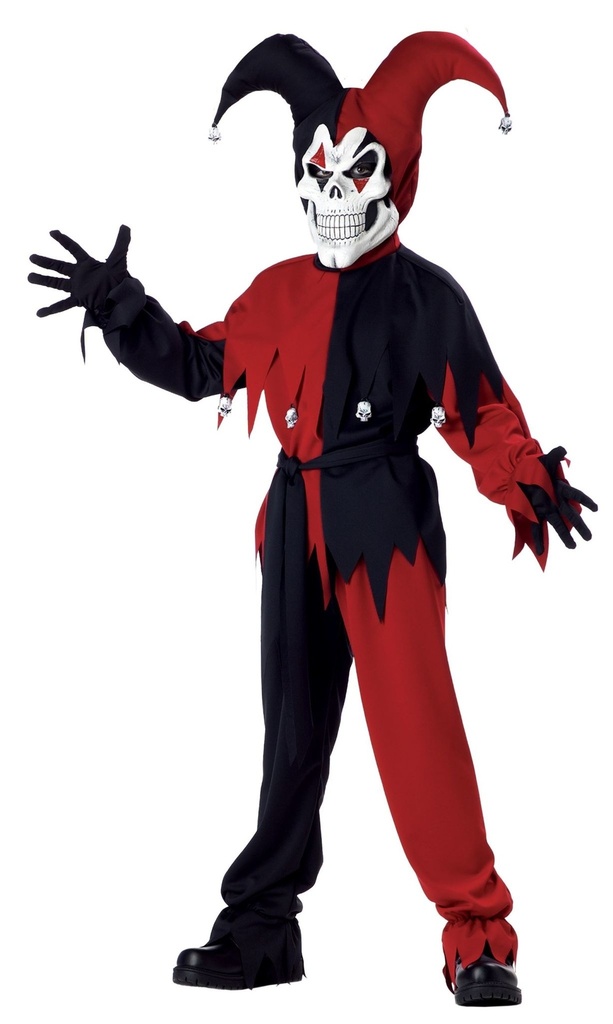 Evil Jester Red/Black Costume Boys Child