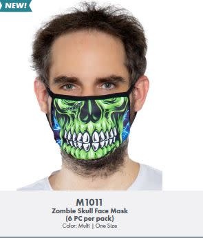 Face Mask-Zombie Skull Black
