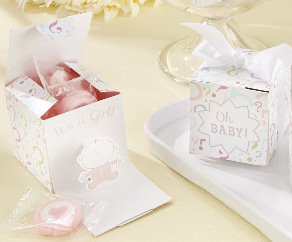 Favor Box - Baby Girl Set Of 24 First Birthday Girl