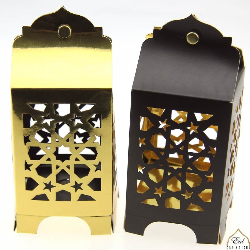 Favor Boxes - Lantern reversible sides 4/pk Christmas
