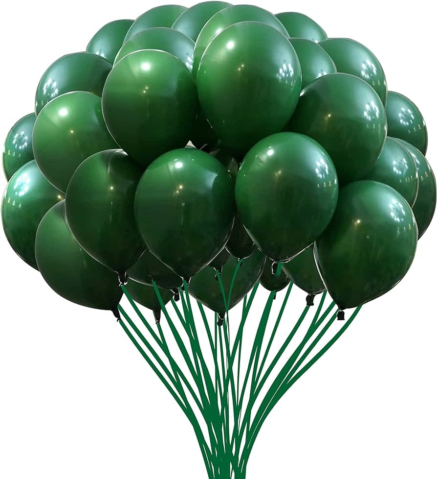 Feng Che 12 Inch Latex Balloons 100ct-Hunter Green