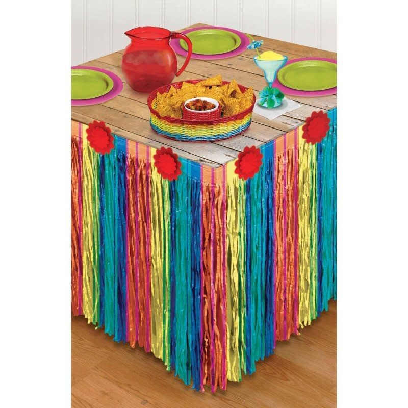 Fiesta Striped Paper Tableskirt Mexican Fiesta