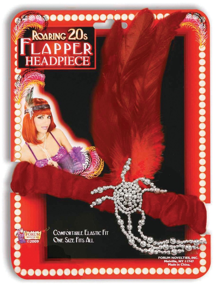 Flapper Hdbnd&Rd/Blk Feath