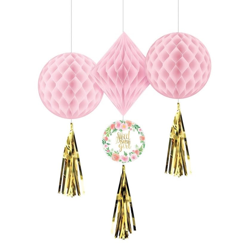 Floral Baby Honeycomb Decorations