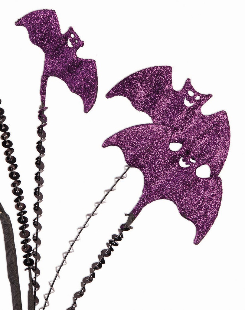 Floral Picks-Bats-Purple Halloween