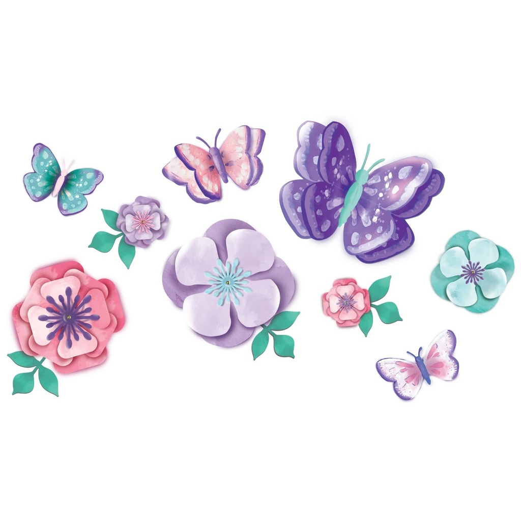 Flutter Floral Paper Wall Decoration Butterfly