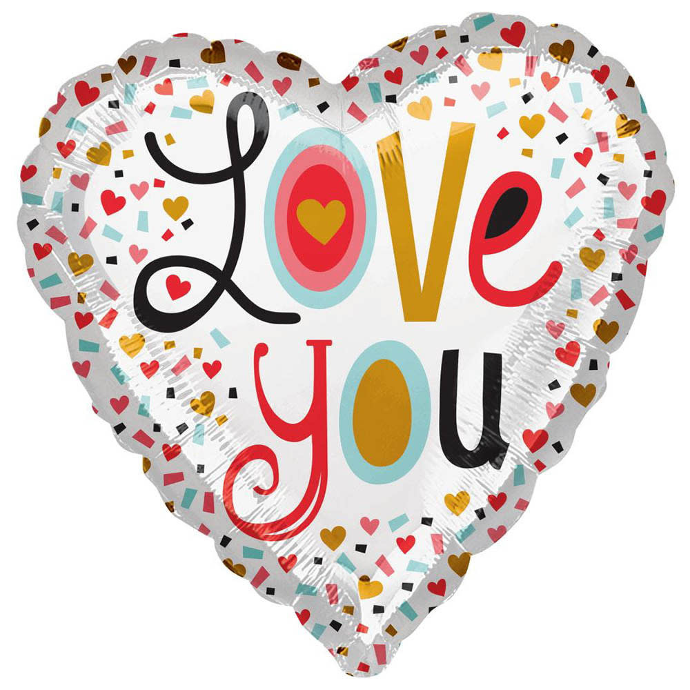Foil Balloon 18In - Love You More Confetti