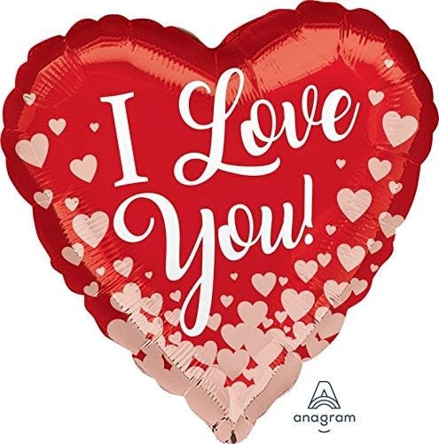 Foil Balloon 18In - Rose Gold Hearts Valentine