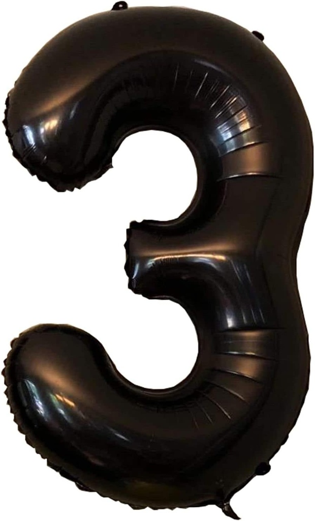 Foil Balloon Number 3 - Black
