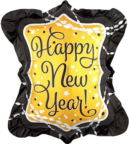Foil Balloon-Happy New Year Streamers & Sparkles Holographic New Year