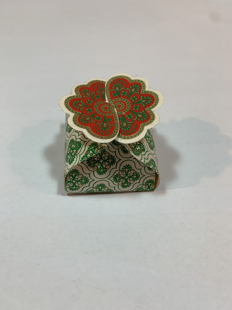 Folding Gift Pouch (5x5x2) cm-Floral Top Fold