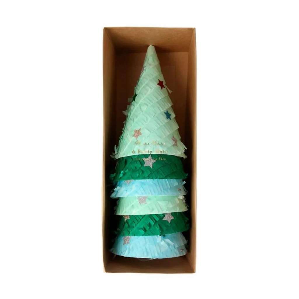 Fringed Christmas Tree Party Hats Christmas