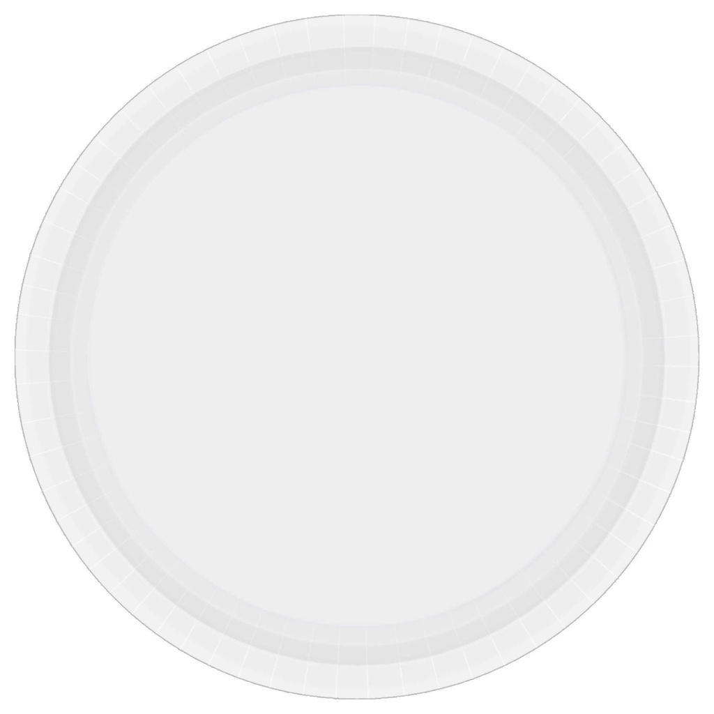 Frosty White Value Paper Round Plates, 9"